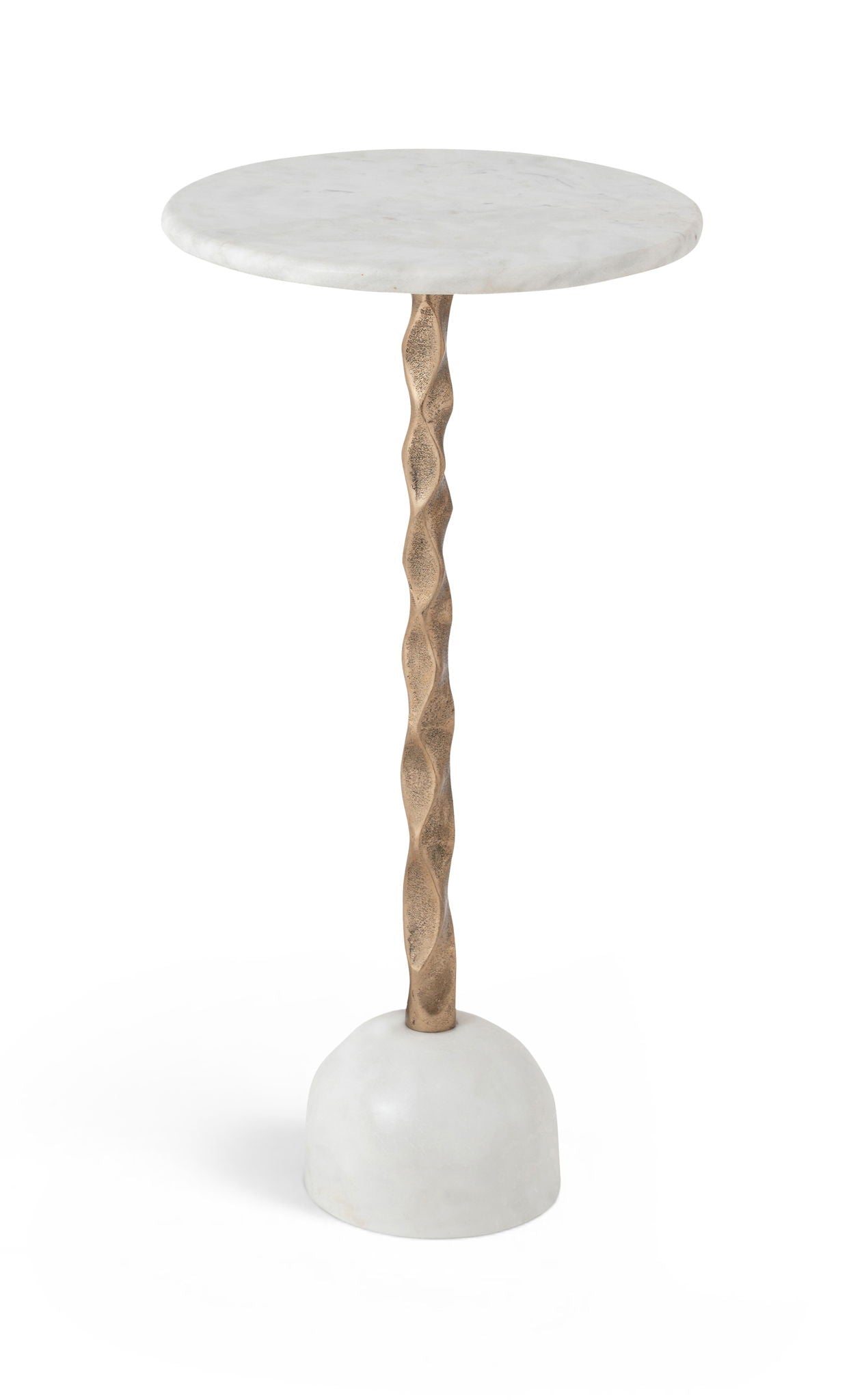 Helix - Genuine Marble Top And Aluminum Base End / Side Table