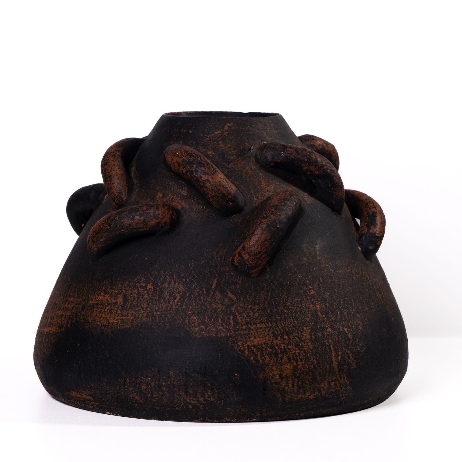 Visha - Roped Vase - Dark Terracotta