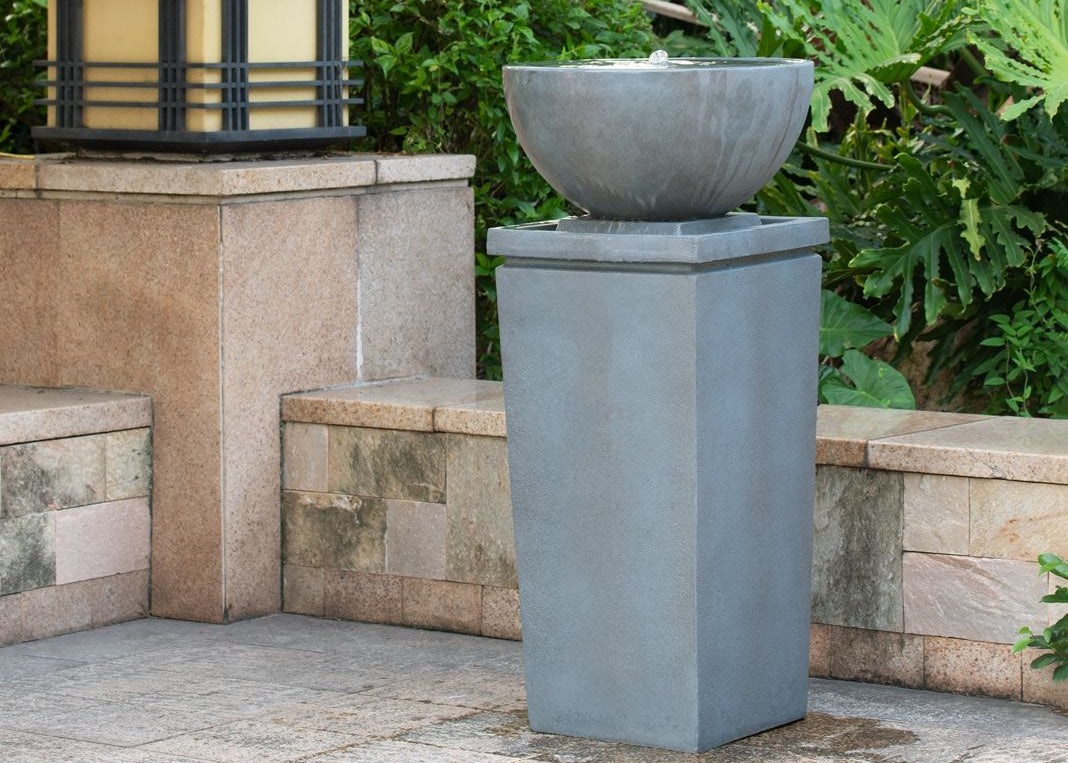 Zen Bowl Water Fountain, Outdoor Bird Feeder / Bath Fountains, Relaxing Water Feature For Garden