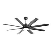 Ceiling Fan With Dimmable LED Light, 8 Blades, Smart Remote Control, Reversible DC Motor For Home Office And Living Spaces - Matte Black