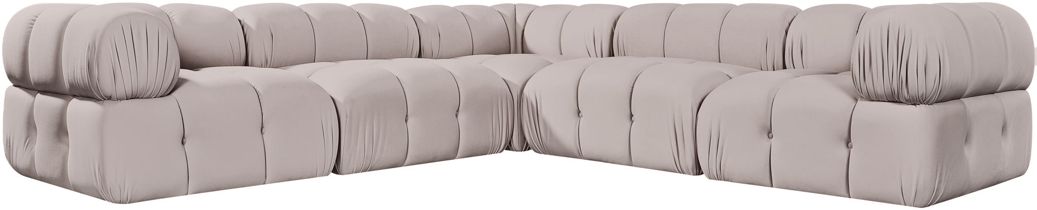 Orin - Velvet 5 Piece Modular Corner Sectional