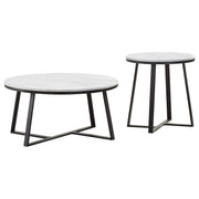 Melisa - 2 Piece Coffee And End Table Set - White Marble