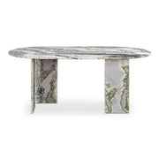 Celia - Oval Dining Table - Green / Onyx Marble