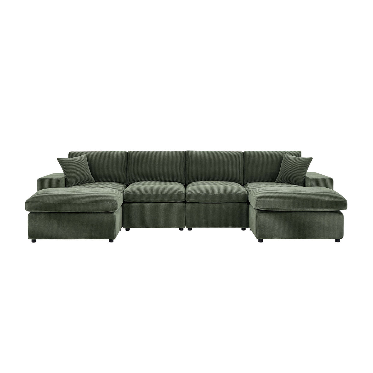 Upholstered Symmetrical Modular Sectional With 6 Seating
