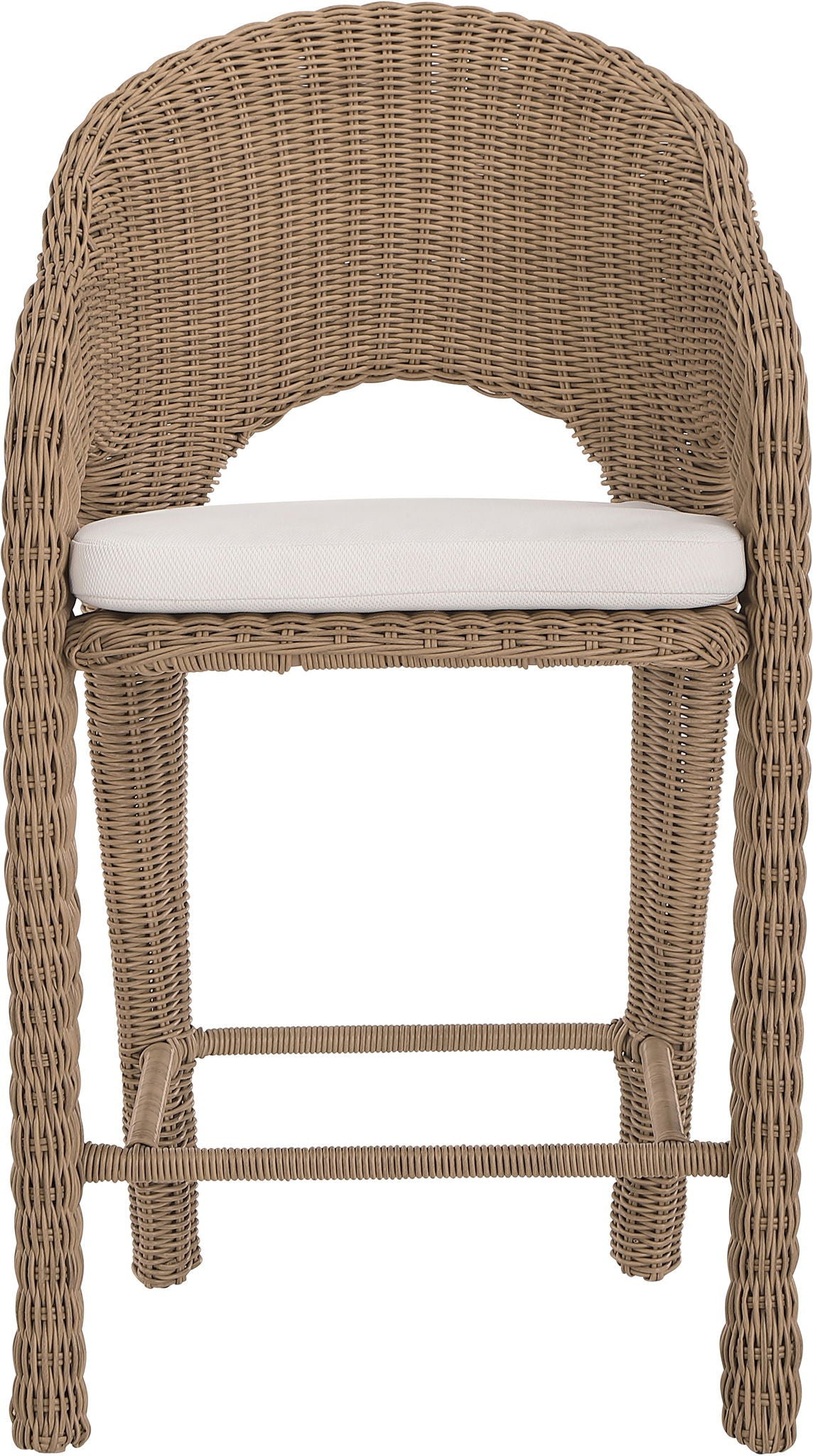 Seacrest - Olefin Water Resistant Fabric And Wicker Outdoor Patio Bar Stool