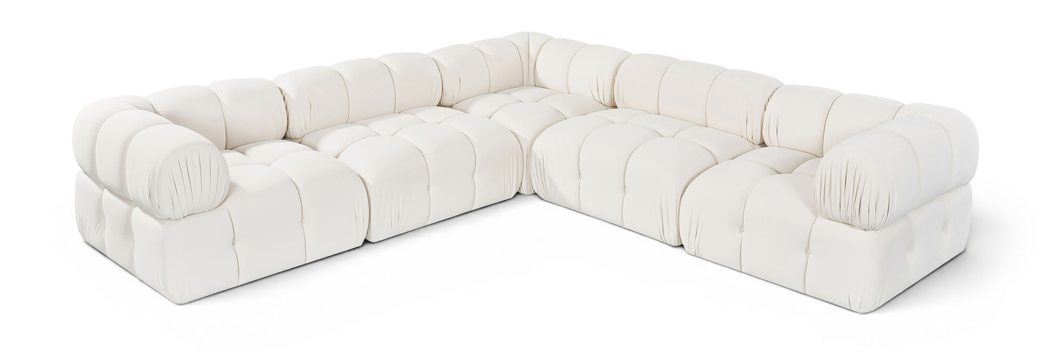 Orin - Velvet 5 Piece Modular Corner Sectional