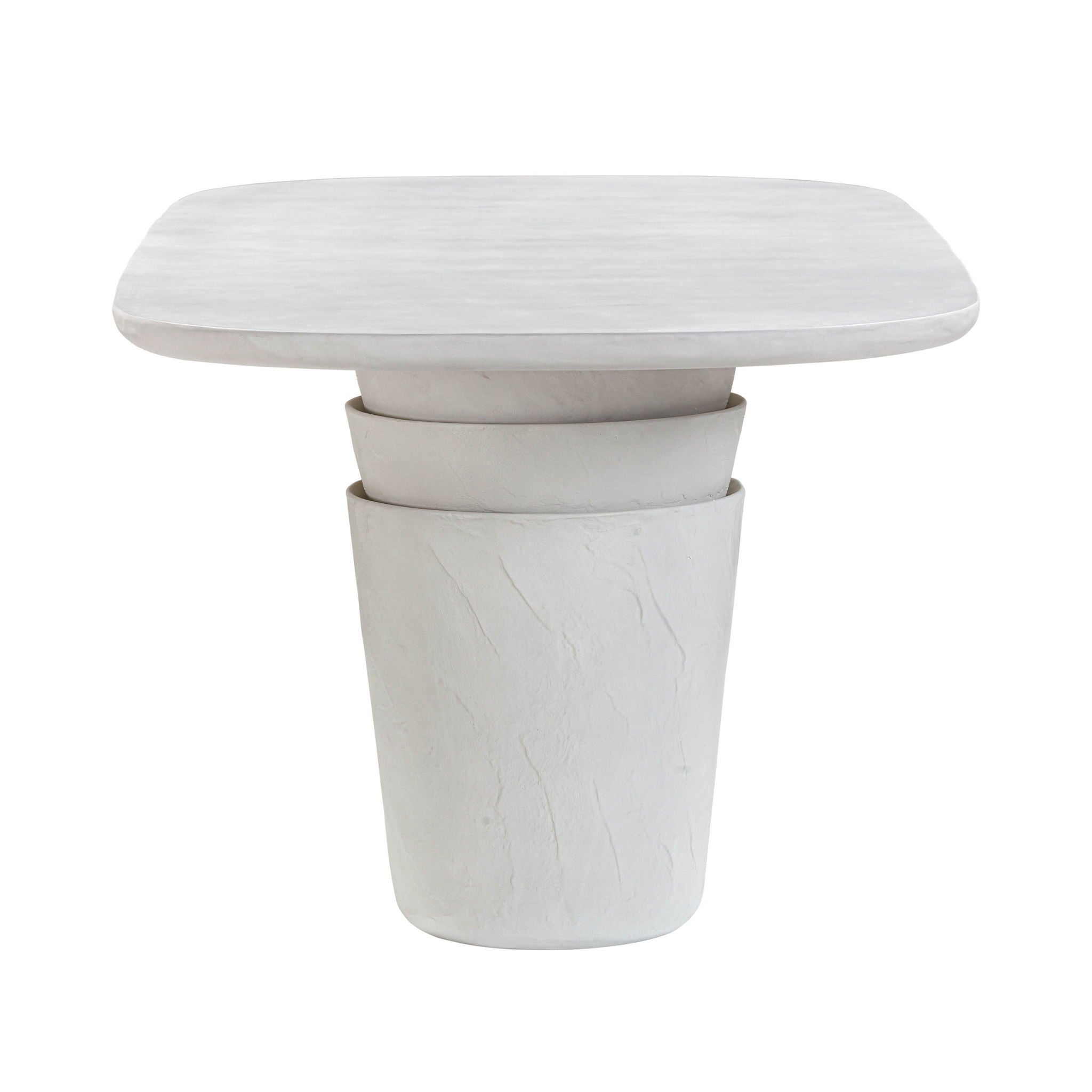 Margot - Faux Plaster Indoor / Outdoor Concrete Dining Table - Light Gray