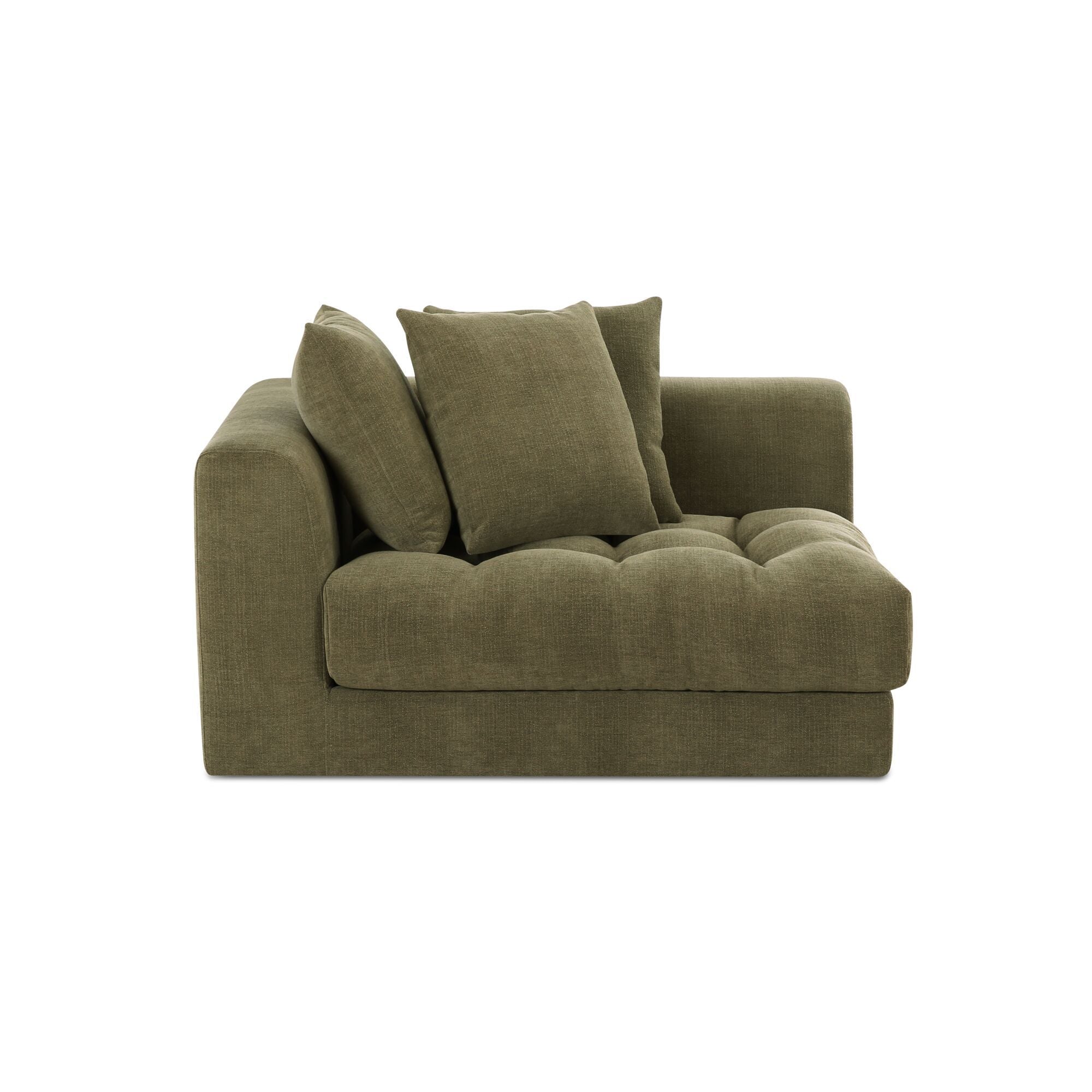 Davie - Left Arm Facing Chair - Olive Green