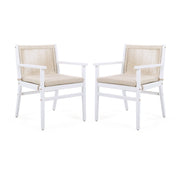 Outdoor Dining Armchair (Set of 2) - Beige / White