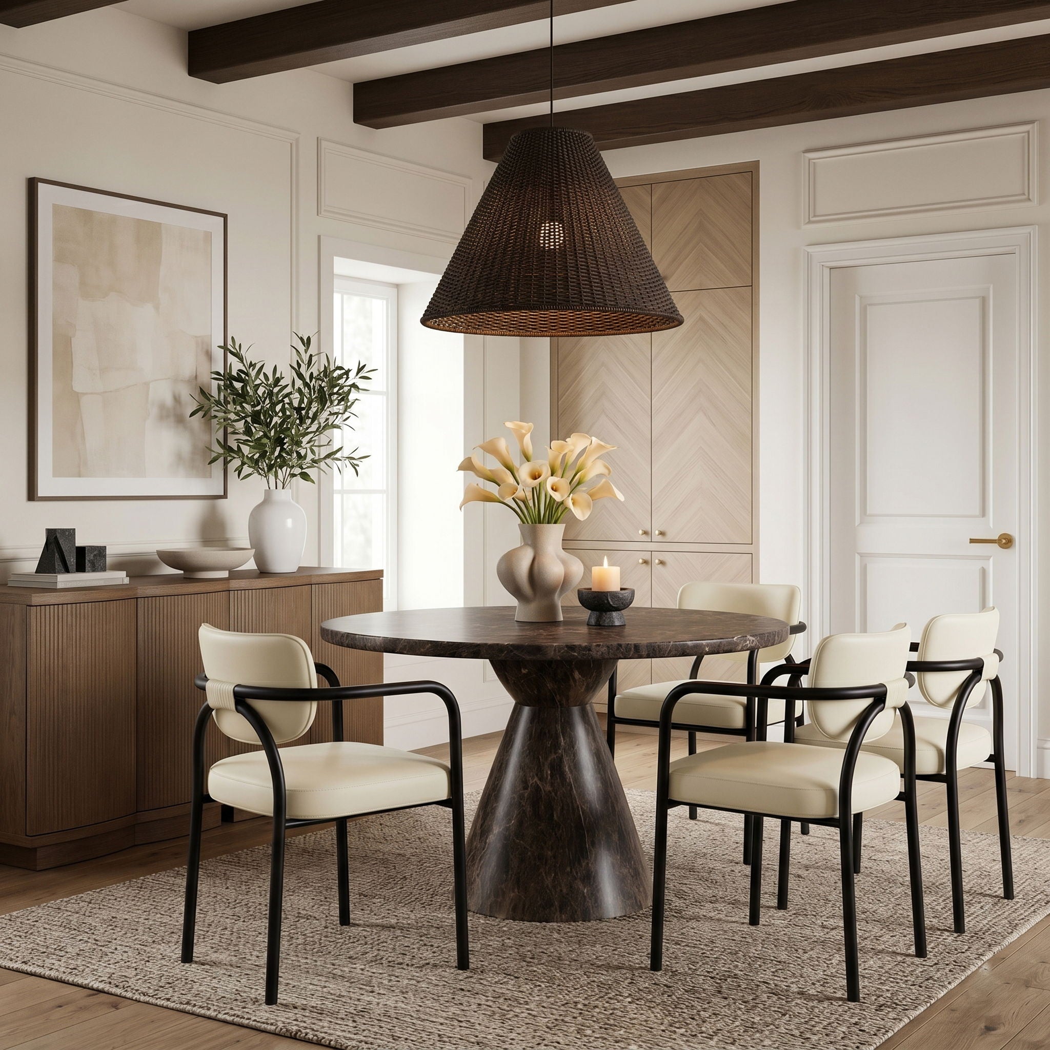 Serava - Vegan Leather Upholstered Dining Chair (Set of 2)
