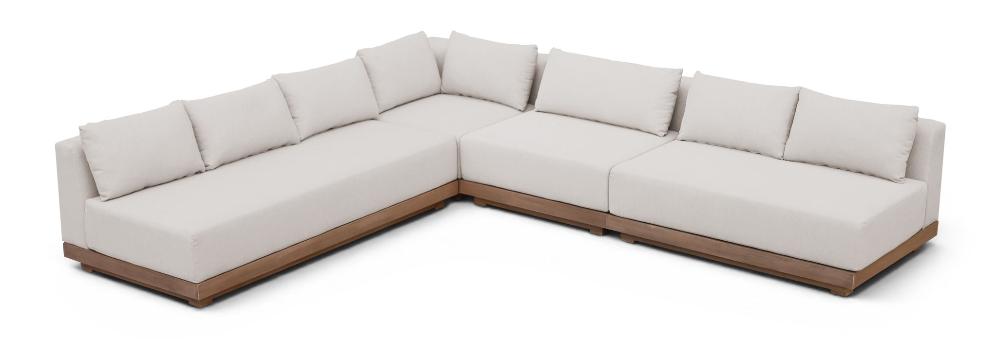 Solace - Olefin Performance Fabric 4 Piece Outdoor Patio Modular Sectional
