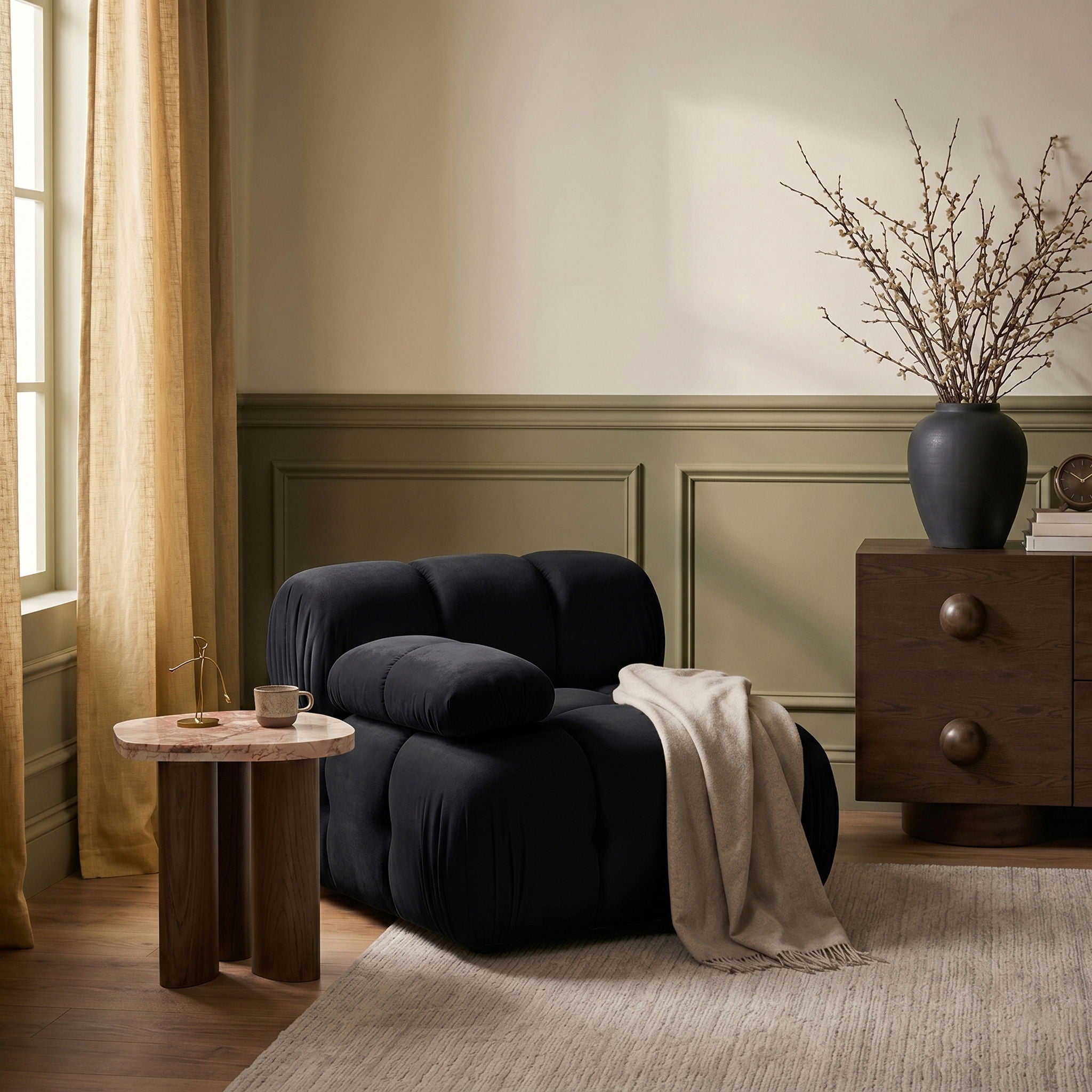 Orin - Velvet Performance Fabric Upholstered Modular Chair