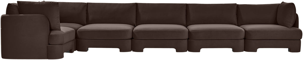 Hammond - Velvet Performance Fabric Upholstered 6 Piece L-Shaped Sectional