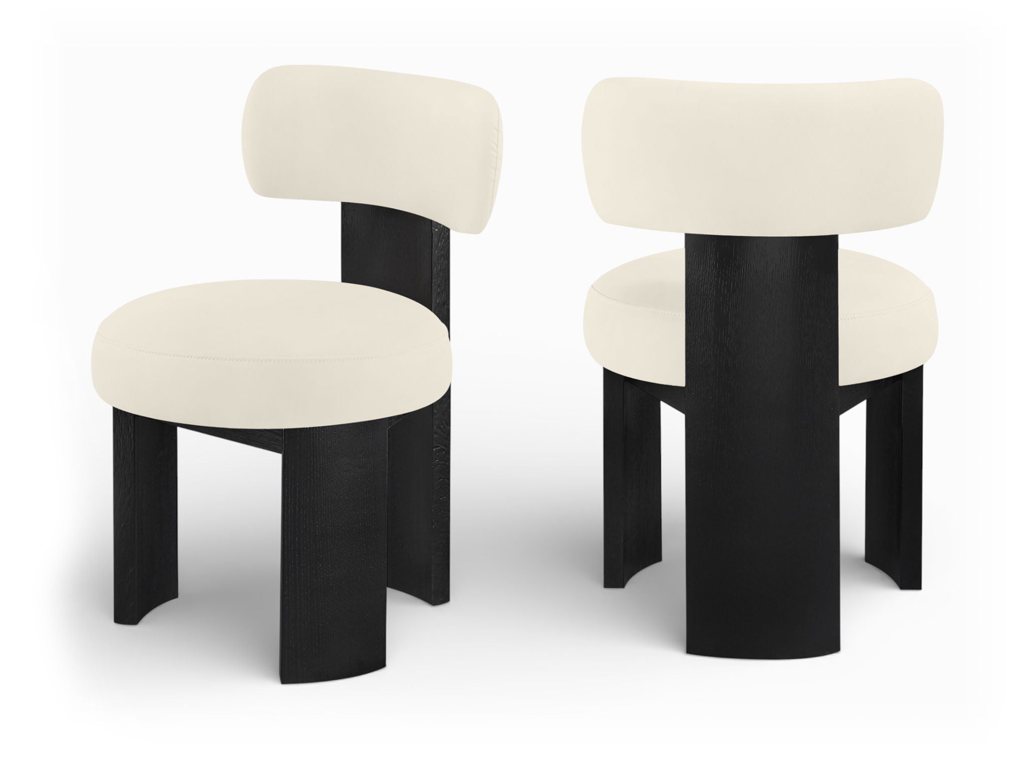 Atelier - Vegan Leather Upholstered Dining Chair (Set of 2) - Black Frame