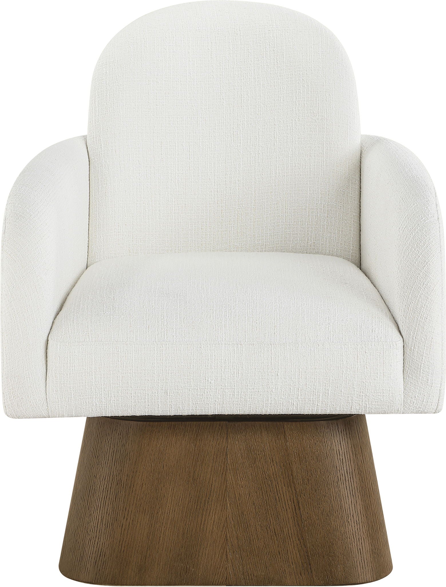 Marlowe - Linen Textured Fabric Upholstered Swivel Accent Chair - Stained Brown