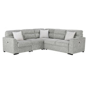 Emiliano - Sectional Sofa With 3 Pillows - Nickel