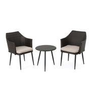 Kenneth - 3 Pieces Chat Set Outdoor Furniture - Brown Multi