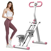 Stair Stepper With Resistance Home Upgrade Vertical Climber Workout Machine For Full Body Exercise - Pink
