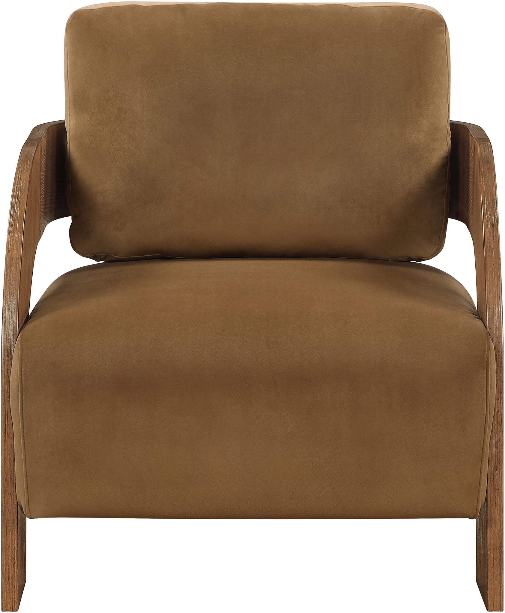 Cedra - Velvet Performance Fabric Upholstered Accent Chair - Brown Frame