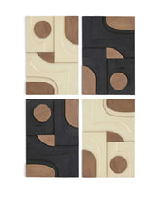 Element - 50" Mango Wood 4 Piece Wall Art - Natural