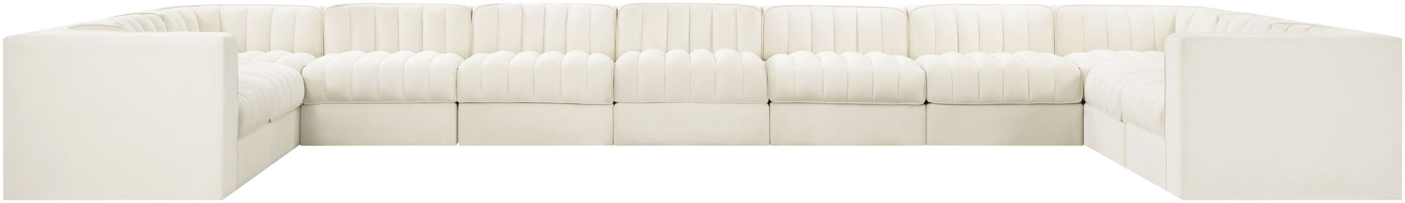 Rummi - Velvet Performance Fabric Upholstered 11 Piece Modular Sectional