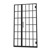 Frameless Pivot Shower Door With Pattern Glass, Open Entry Design