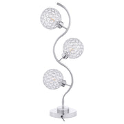 Vandy - 3 Light Curvy Table Lamp With Orb Shades - Chrome