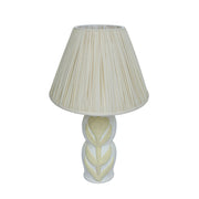 Edith - Curved Papier Mache Flower Pleated Table Lamp - Cream