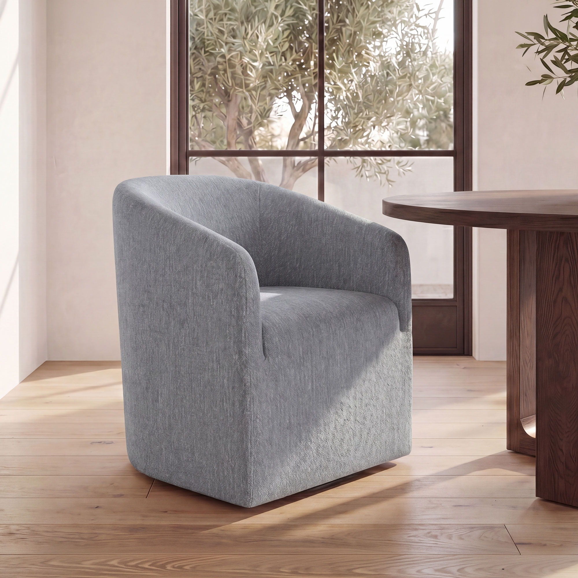 Sandy - Rolling Dining Chair - Gray