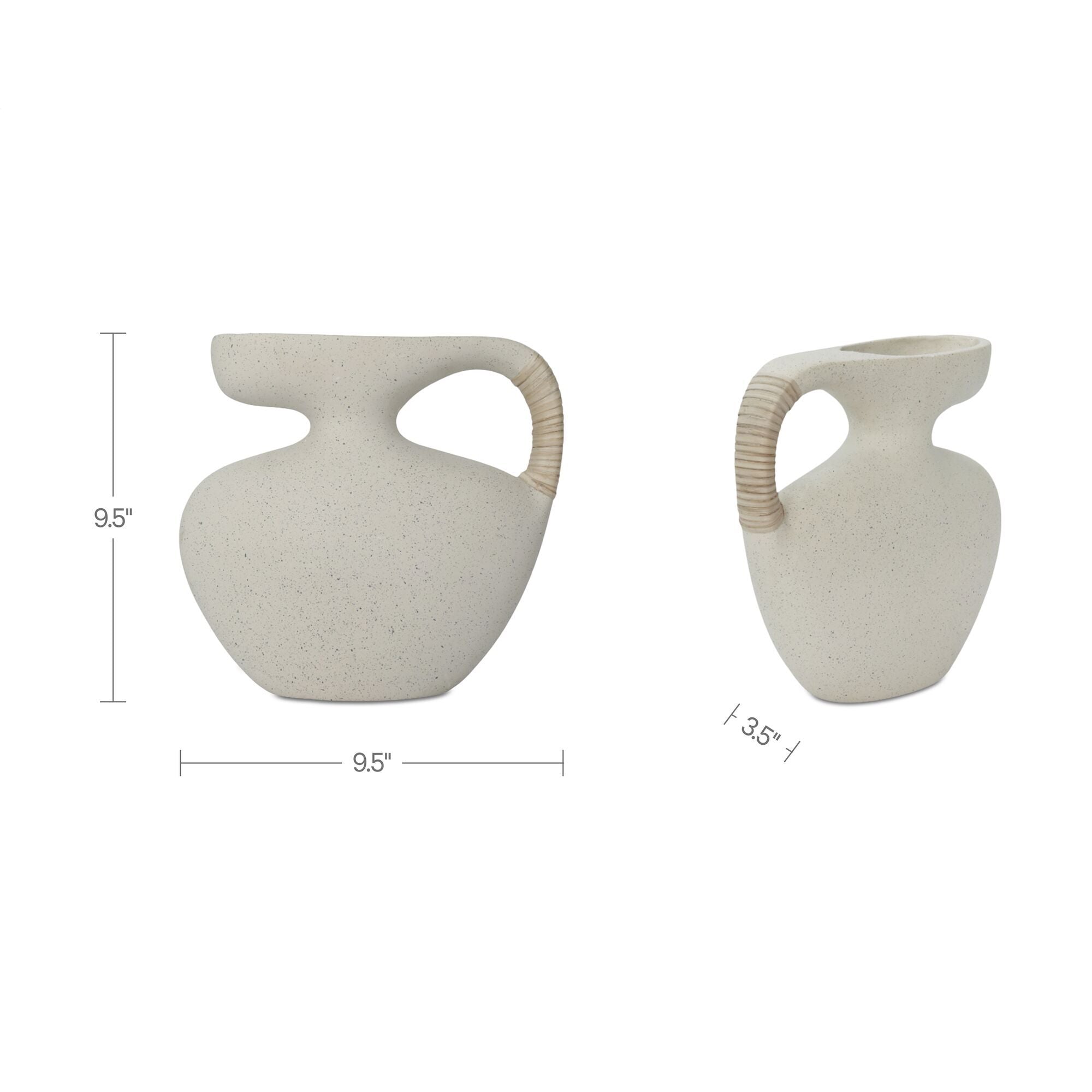 Vila - 9.5" Sculptural Vessel - Cream / White