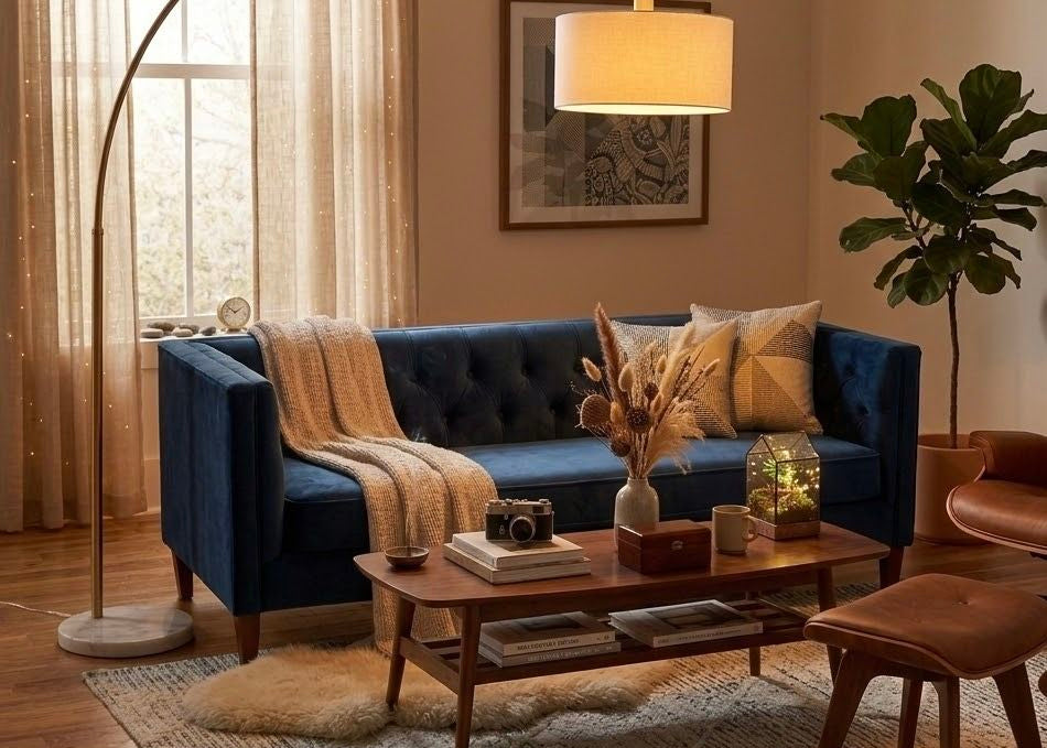 Ambient - Arch Floor Lamp With Large Shade - Gold / White