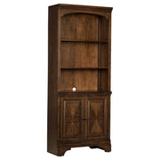Stigham - Bookcase With 2 Door Cabinet, Adjustable Shelves, Cable Management - Oak
