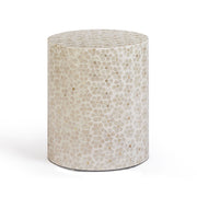 Lorna - Capiz Shell Motif Stool - Pearl Petal