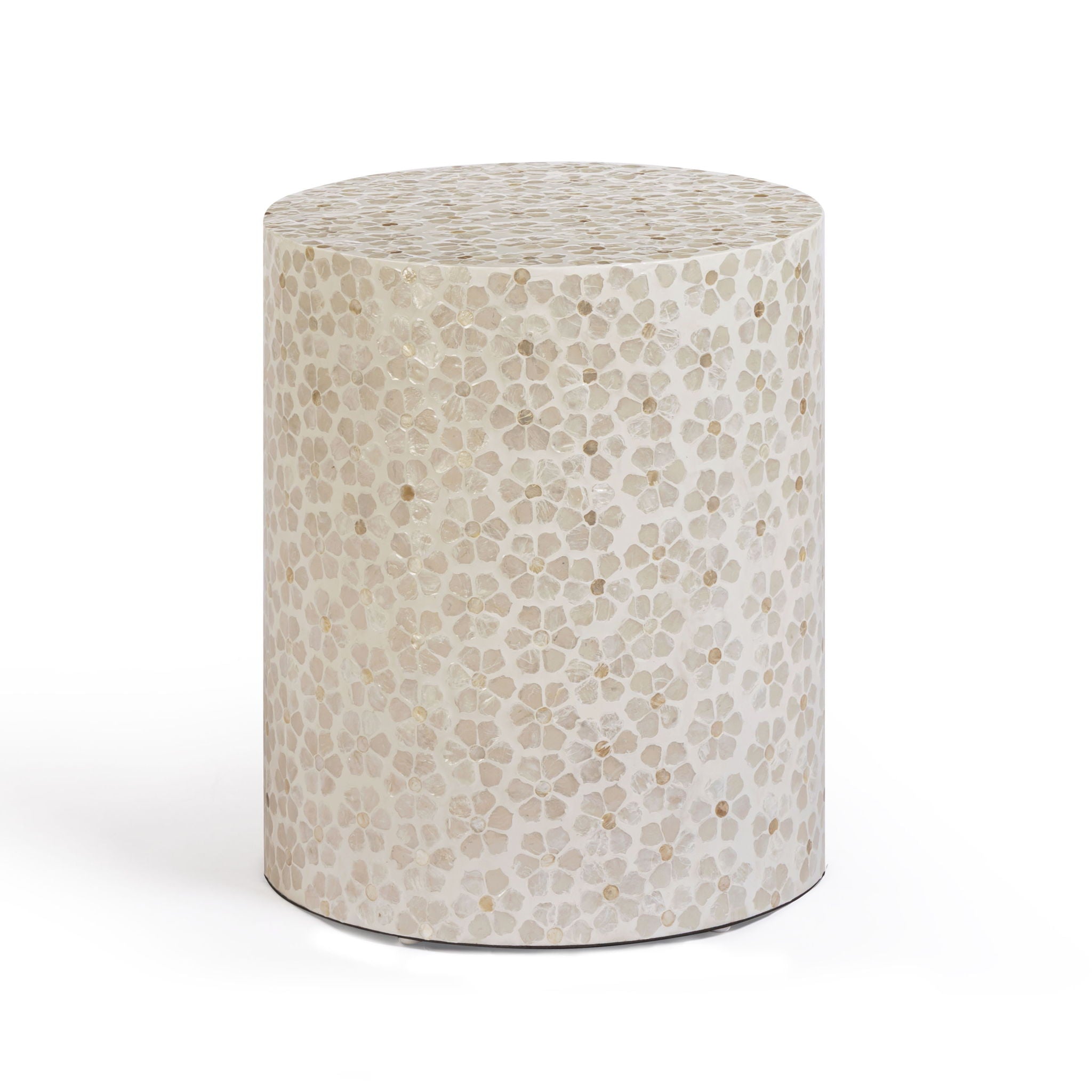 Lorna - Capiz Shell Motif Stool - Pearl Petal