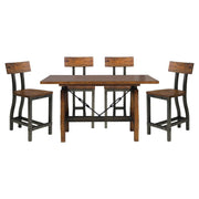 Holverson - 5 Piece Dining Room Set (Table & 4 Side Chairs) - Rustic Brown / Gunmetal