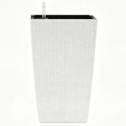 Square Large Planter With Automatic Watering System For Home And Garden (Set of 2) - White