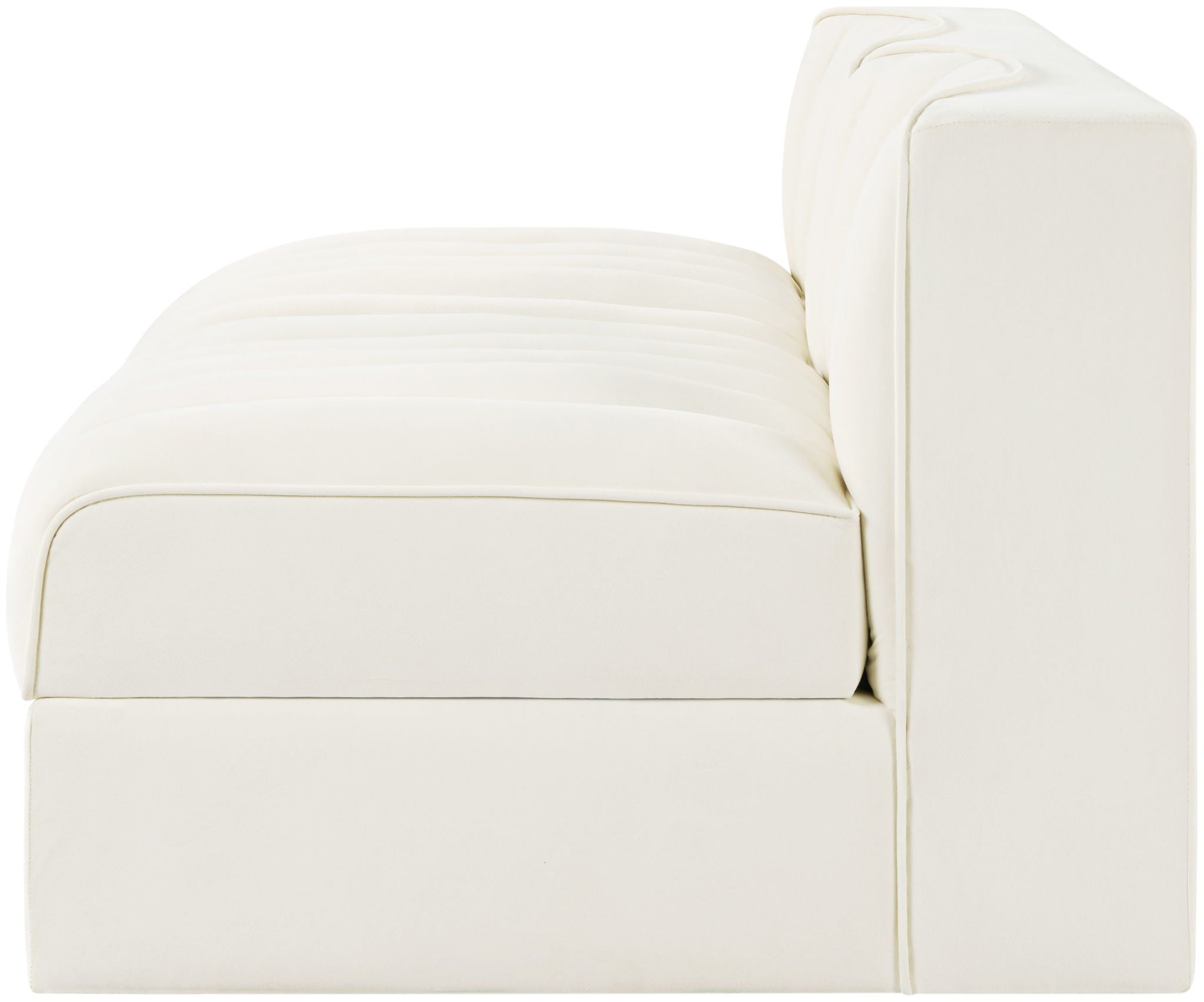 Rummi - Velvet Performance Fabric Upholstered 2 Piece Modular Armless Loveseat