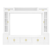 Wall Unit Entertainment Center With Bookshelves For TVs Up To 80"