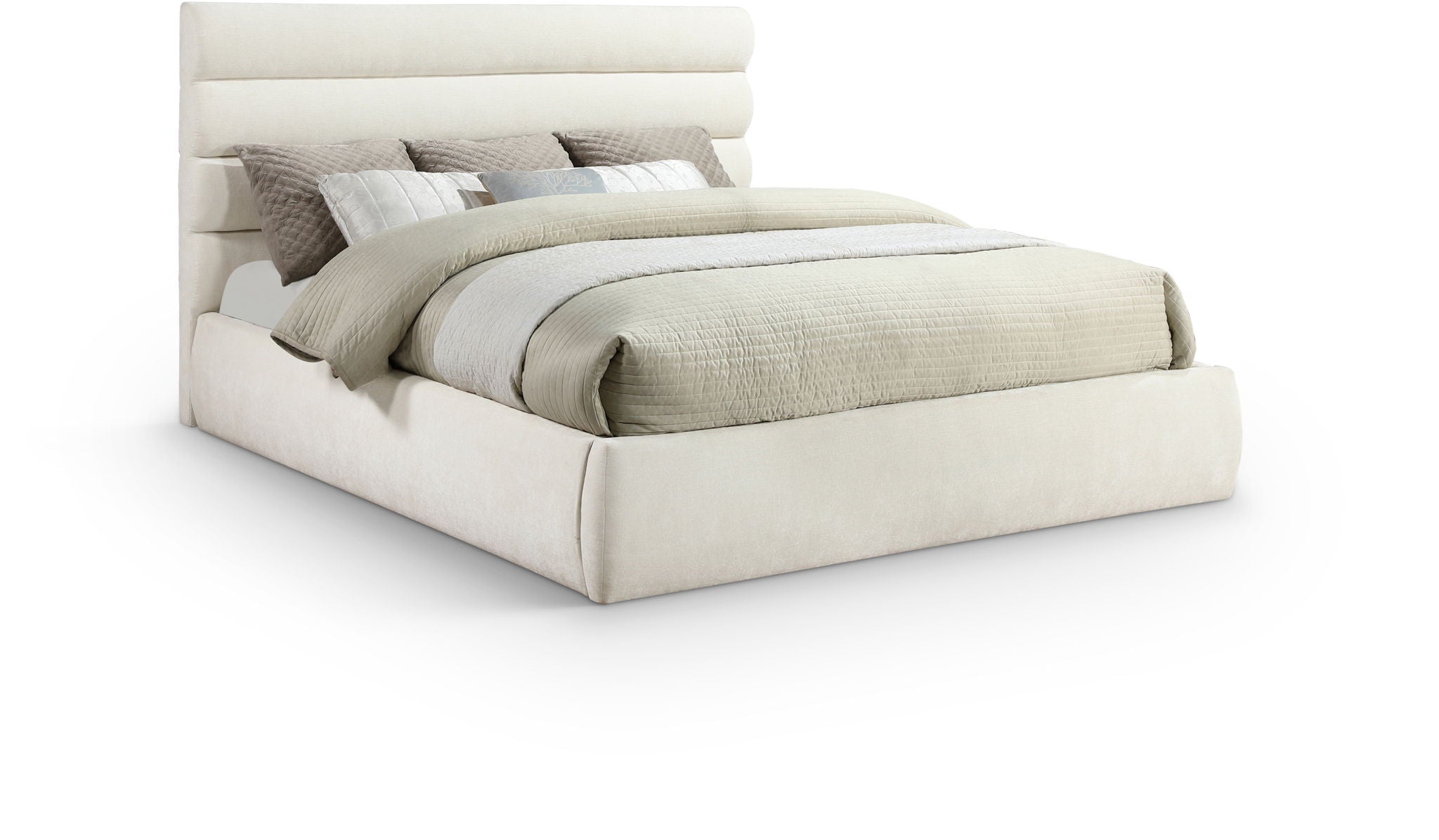 Adam - Chenille Fabric Bed With 52" Headboard