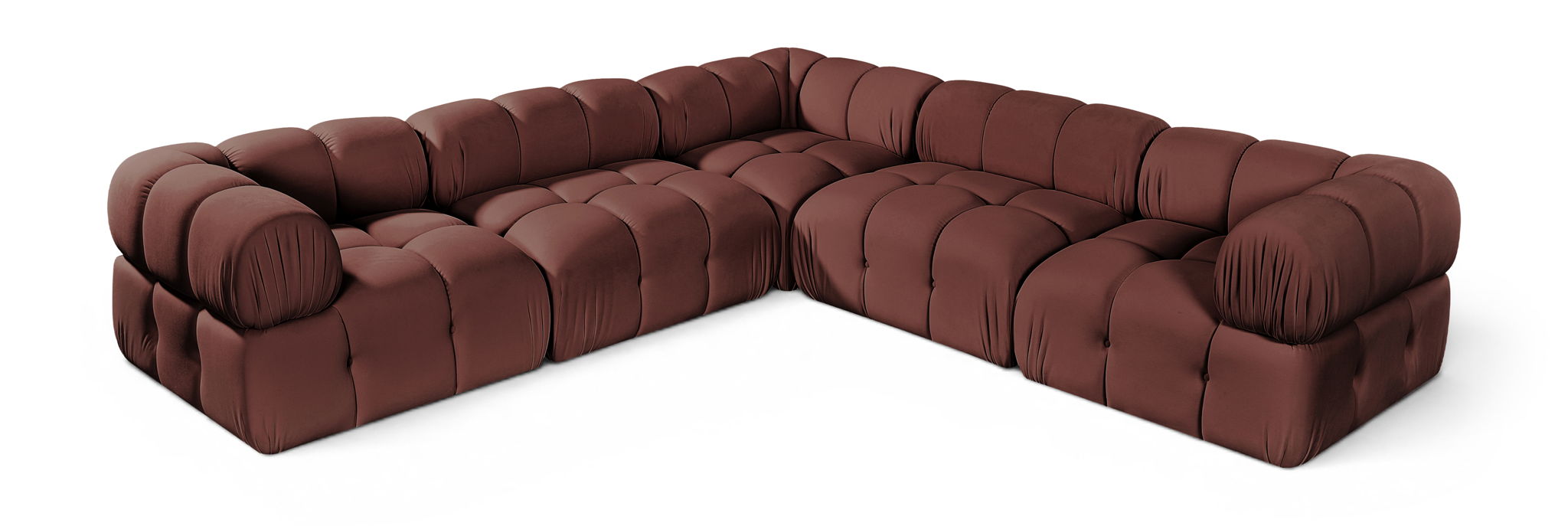 Orin - Velvet 5 Piece Modular Corner Sectional