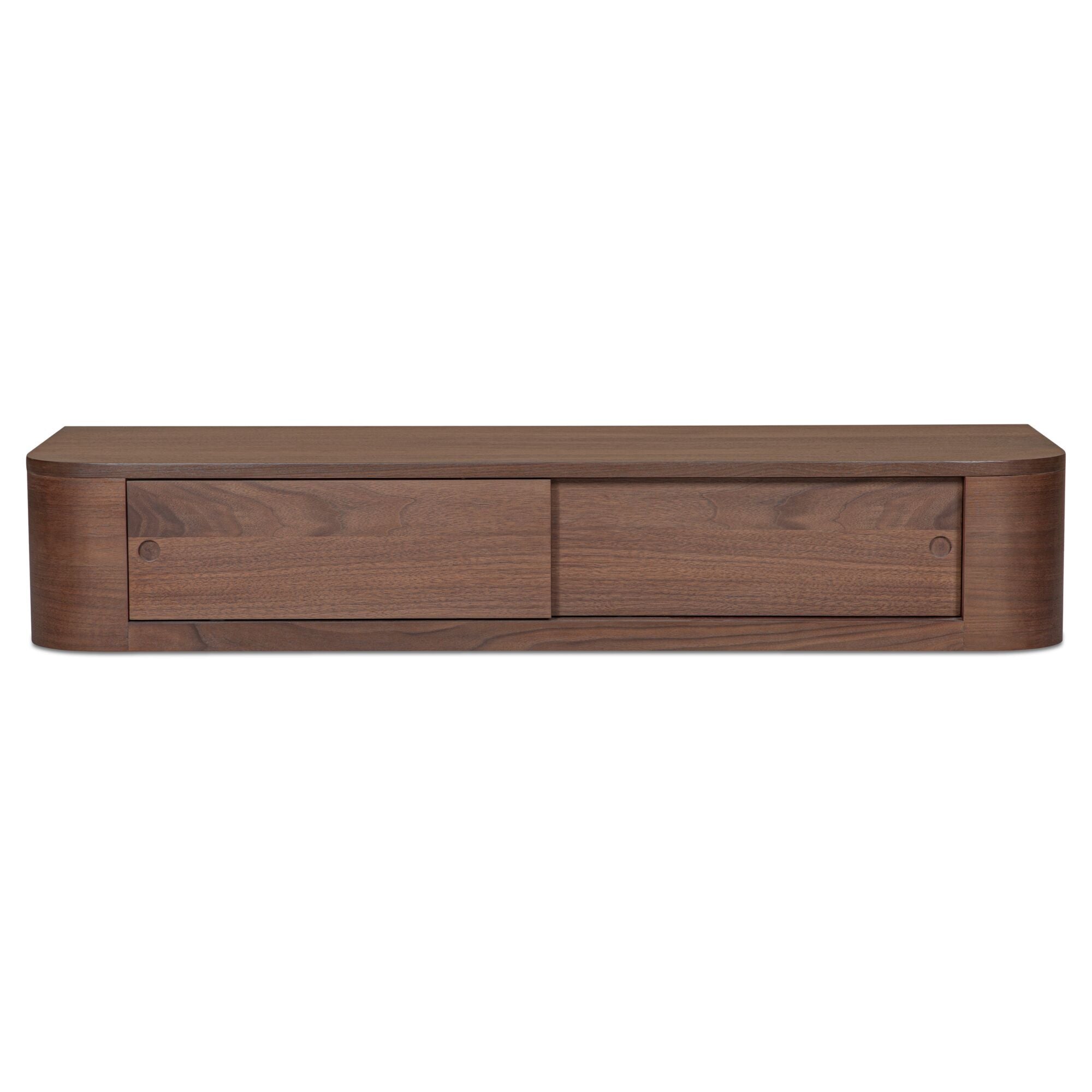Round - Off Floating Console Table - Walnut / Brown