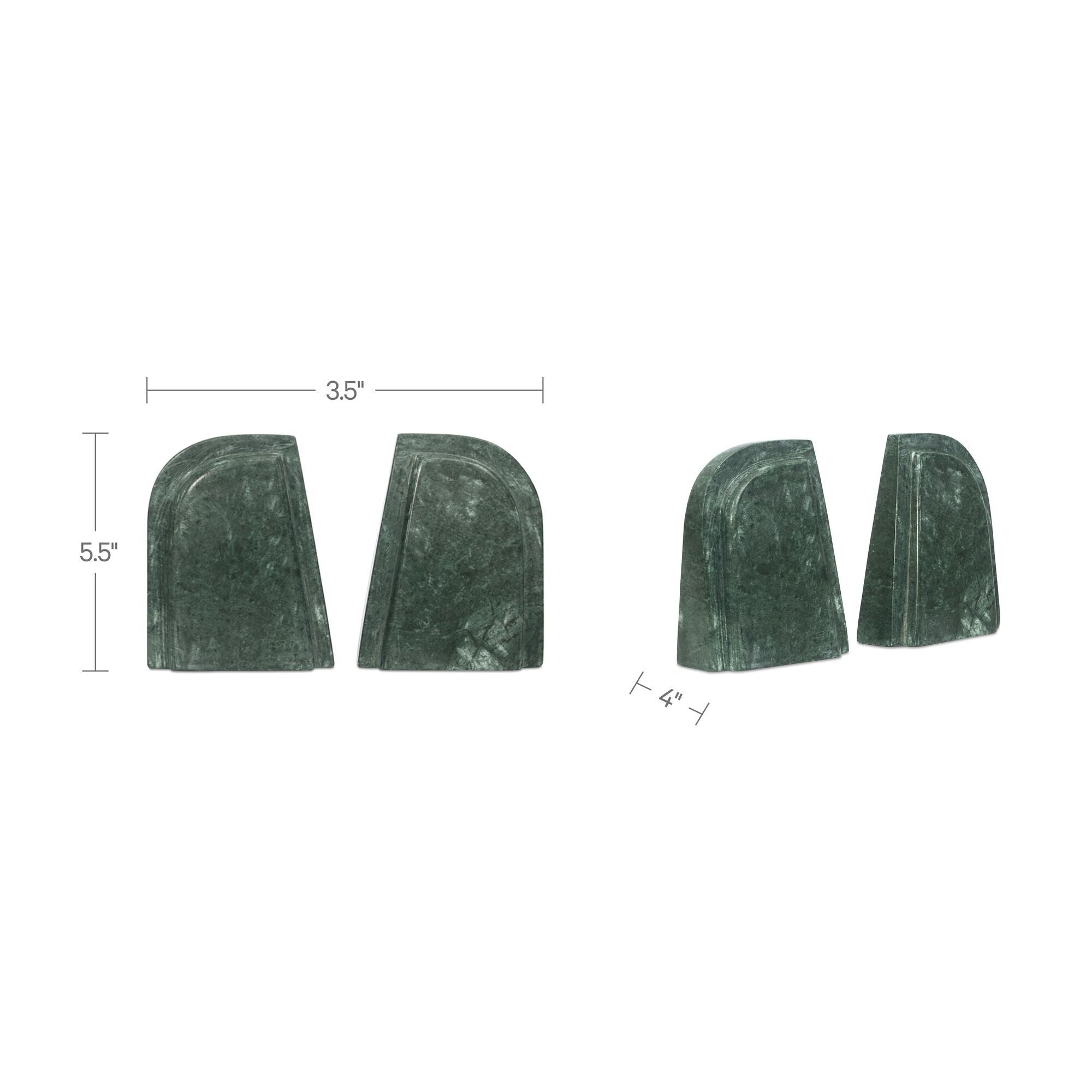 Zane - Marble Bookends (Set of 2) - Green
