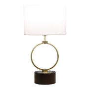 Bedroom Table Lamp With Circular Design - White