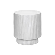 Round Accent Table, Indoor Outdoor - White