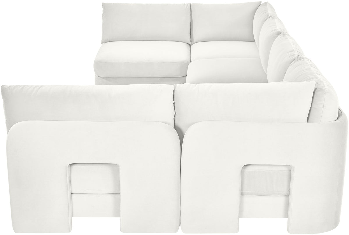 Hammond - Velvet Performance Fabric Upholstered 6 Piece U-Shaped Armless Sectional
