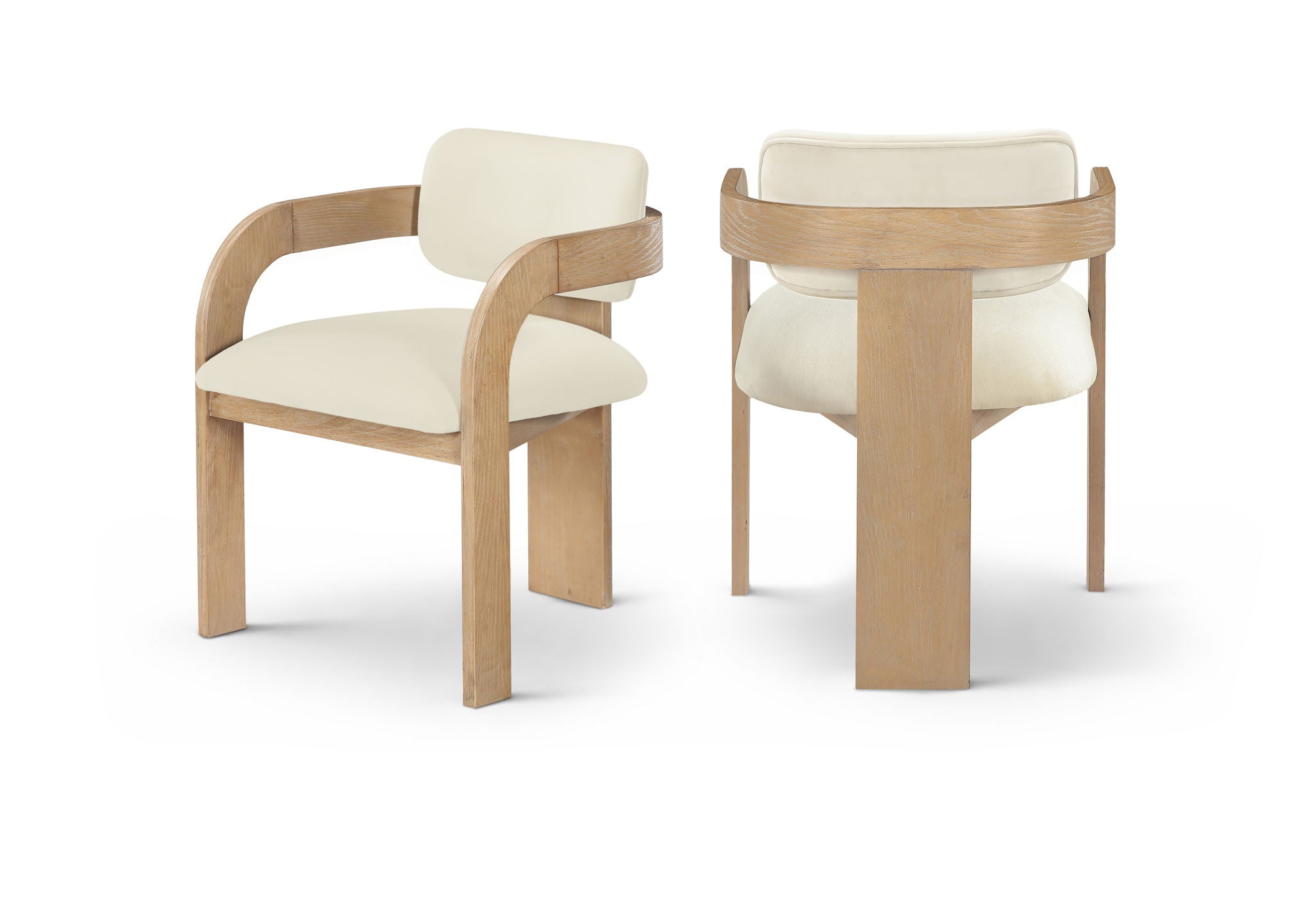 Cedra - Velvet Performance Fabric Upholstered Dining Chair (Set of 2) - Natural Frame