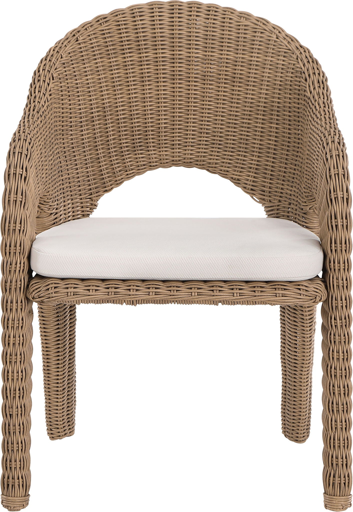 Seacrest - Olefin Water Resistant Fabric And Wicker Outdoor Patio Dining Chair