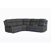 Blanche - Sectional Sofa With LED Lighting And Integrated Speaker - Gray