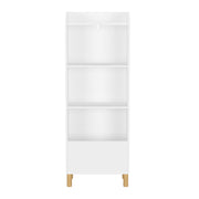 4 Tier Bookcase, Book Display With Safety Restraint, Storage Cabinet For Playroom - White