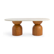 Cynthia - 87" Indoor / Outdoor Long Dining Table - Brown / Travertine